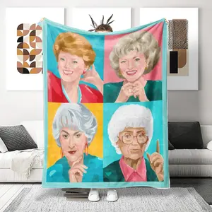 1pc Golden Girls TV Show Pop Art Blanket - Soft Flannel Bedspread with Dorothy, Rose, Blanche & Sophia - Cozy All-Season Couch Throw, Iconic TV Series Gift for & Fans It is an excellent gift for children, family and friends