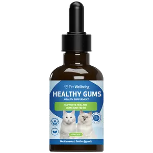 Pet Wellbeing Healthy Gums for Cats - Topical Drops for Oral Care, Dental Health & Fresh Breath - NASC Certified & Vet-Formulated