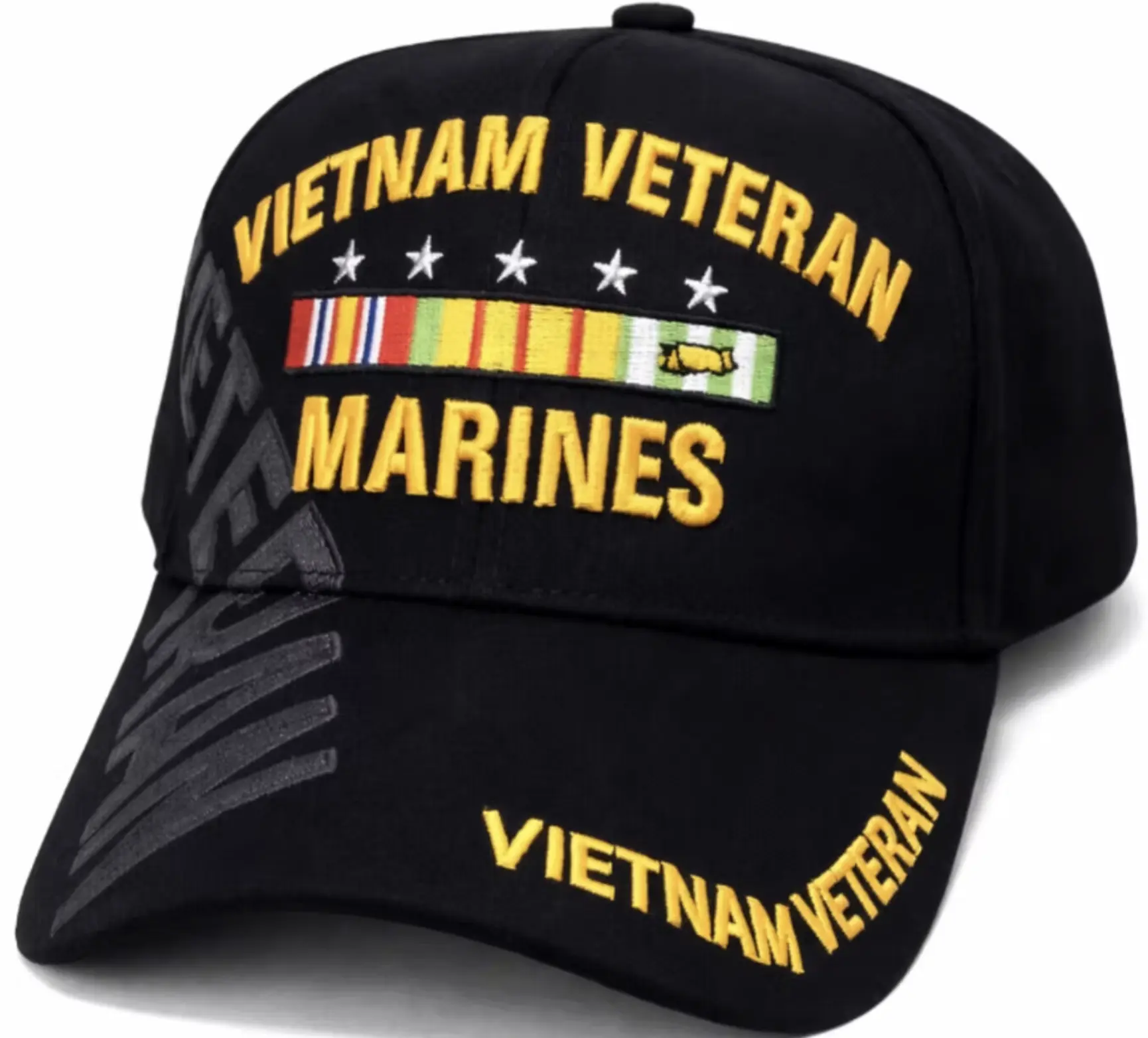 U.S Marines Vietnam Veteran Shadow Black Cap 0029