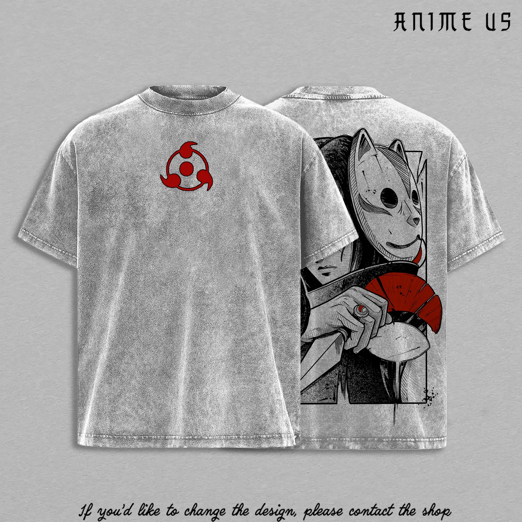 Uchiha Assassin Crow Betrayal Ninja Anime Vintage Washed Oversized Tee Red Eye Clan Shinobi Streetwear
