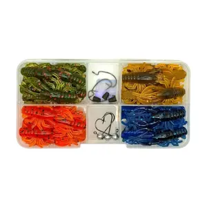 50 Piece - 1.5” EVO Craw Kit Artificial Fishing Lure Kit for Panfish, Crappie, Bass, Perch, Trout. Soft Plastic Fishing Bait - MADE IN USA
