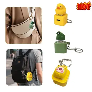 Duck Quacking Fidget Toy Keychain Rechargeable Fun Fidget Toy Frog Keyboard Keycap with LED Light Sensory Toy for Adults Stress Relief Anxiety Fun & Portable Anxiety Relief Toys