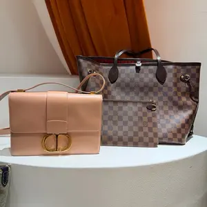 Pre-owned leather Shoulder Bags bundle Dior&Louis Vuitton tote bag