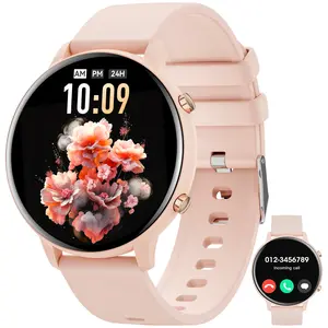 Smartwatch, 1.39-inch HD touchscreen, IP67 waterproof, answer/make calls, fitness tracker with heart rate/sleep monitoring, compatible with iPhone and Android.