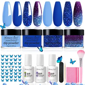 Honey Joy Sky Blue & Navy Dip Powder Kit  Fresh Spring Nails | Easy At-Home Nails (No Lamp Needed)