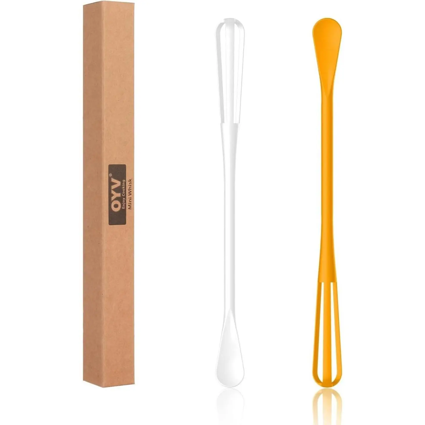 2-Piece Premium Silicone Kitchen Utensils Set - 8.5 in Mini Whisk & Spoon, BPA-Free, Flexible, Durable, Ergonomic Handle, Compact Storage for Cooking Stirring, Manual Operation Egg Utensils