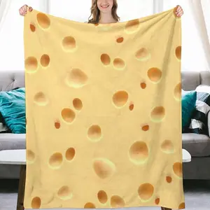 3D Funny Realistic Food Cheese Flannel Fleece Throw Blankets 50"X40" Soft Cozy Fluffy Winter Fall Blanket for Couch Bed Sofa Living Room Bedroom