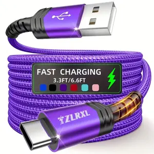 USB-C Braided Fast Charging Data Cable, TypeC Fast Charging Compatible with Samsung Oneplus Xiaomi, Supports Data Transfer and Charging, Available in 100.58cm and 201.17cm Lengths