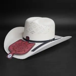 Tombstone Bangora Roper Style Straw 10x Cowboy Hat Sombrero - Breathable Cowboy Hat, Casual Everyday Wear