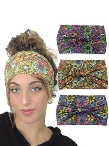 3pcs, Women Floral Print Hairband Set, Casual Yoga Sports Headwear, Bohemian Style Travel Accessories, Fashionable Women's Hair Accessory