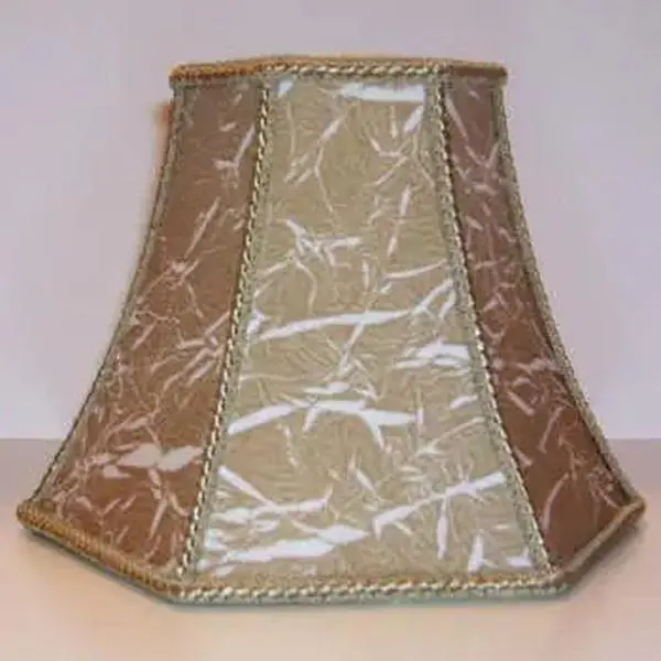 Hexagon Bamboo Print Silk Chandelier Lamp Shade