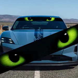 A pair of green eye car windshield stickers for Toyota, Volkswagen, Land Rover, Citroen, Honda, Mitsubishi, Ford, BMW, Opel, Porsche, Citroen, sedans, SUVs, MPVs Sticker for Cars Automobile Decals