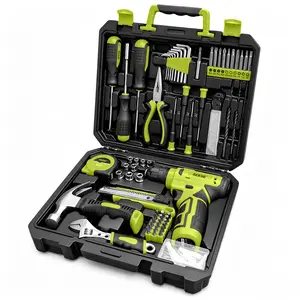 SEESE 126-Piece Tool Set Kit - Tool kit with 8V Cordless Power Drill Driver With Storage Case, DIY Power Tools For Fence Work, Home Décor, Furniture Assembly & Everyday Repairs
