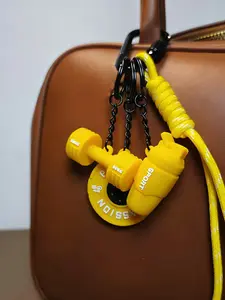 Street-Style Fitness Keychain, Paired With Mini Dumbbells, Shaker Cup, And Barbell Plates, Suitable For Bag Charms And Keychains; A Personalized Accessory For Gym Outfits, Commuting, Or Going Out, And A Gift For Fitness Enthusiasts, Fitness Accessories