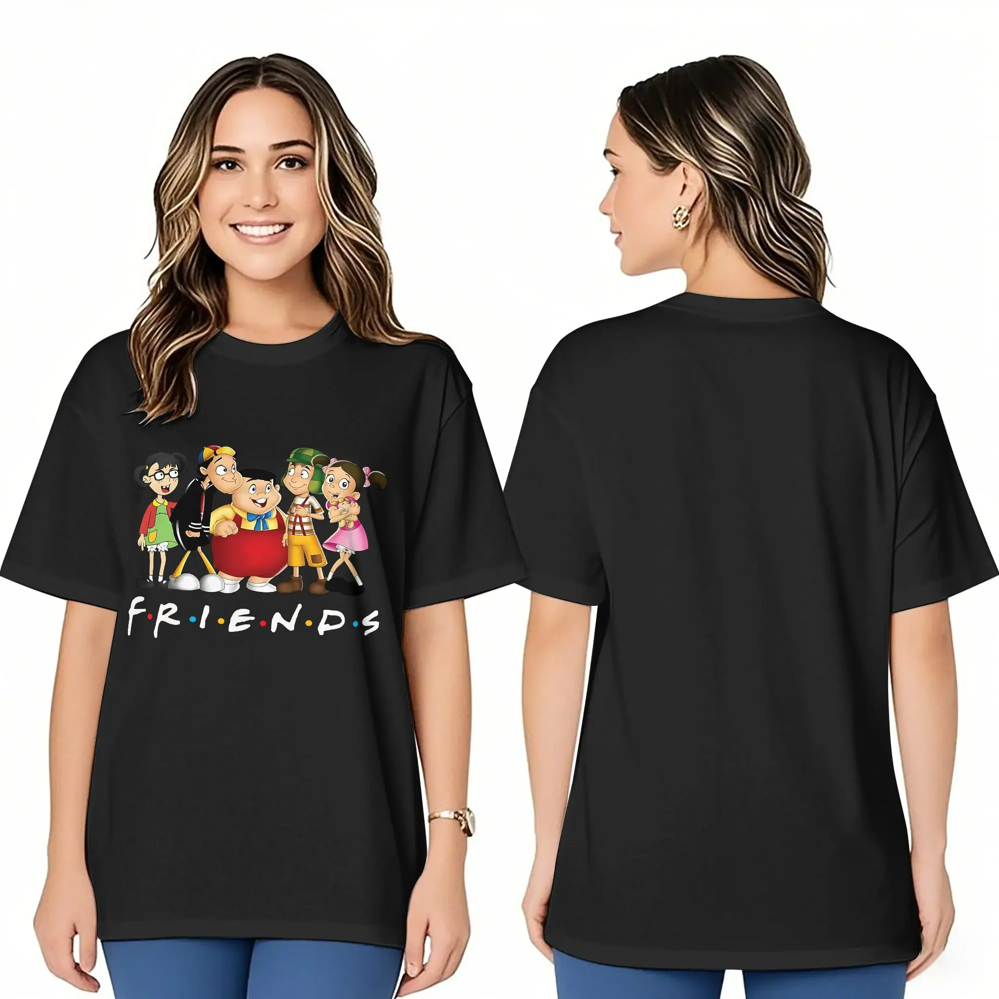 1pc El Chavo Del 8 Women Crewneck Slim Fitted Short Sleeve T Shirts Cute, Basic Tee Tops