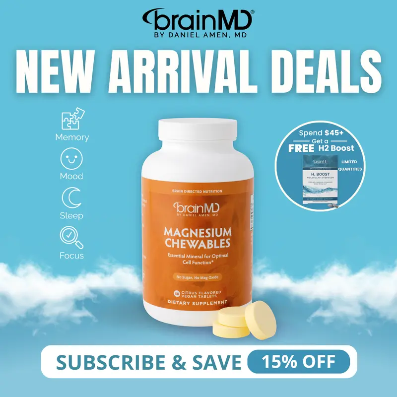 Magnesium Chewables | BrainMD | 60 Chewables | Sleep & Stress Support | Mood Balance & Mental Clarity | Triple-Form Magnesium (Citrate, Malate & Bisglycinate)