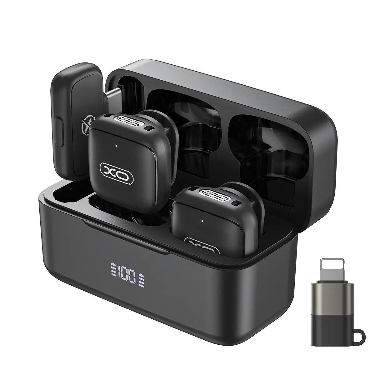 Portable Wireless Lavalier Microphone with Charging Case, Plug & Play, Noise Cancelling, 131ft Range, Mini Microphone for Vlogging/Streaming/Recording/YouTube