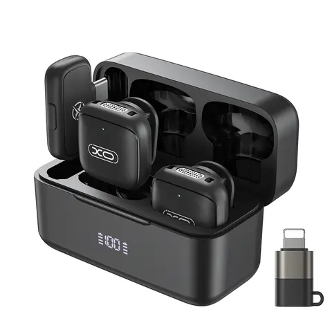 Compact Wireless Lavalier Microphone with Chargeable Portable Charging Case - Plug & Play Lapel Mic for Smartphones, 131ft Range, 20h Battery, Audio Recording, Vlog Streaming Equipment for Content Creators
