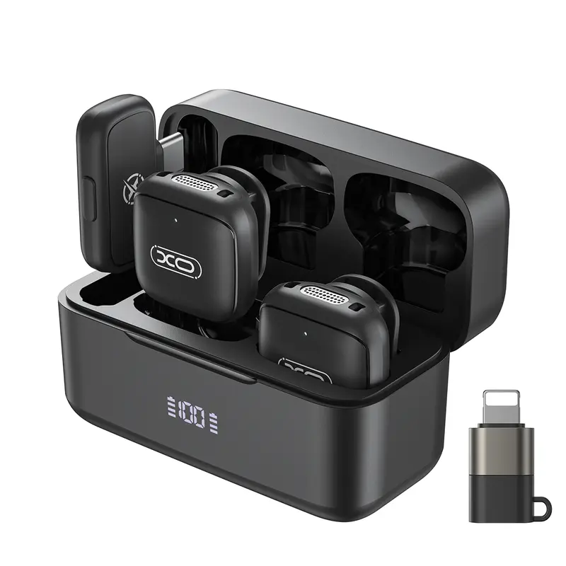 Compact Wireless Lavalier Microphone with Chargeable Portable Charging Case - Plug & Play Lapel Mic for Smartphones, 131ft Range, 20h Battery, Audio Recording, Vlog Streaming Equipment for Content Creators