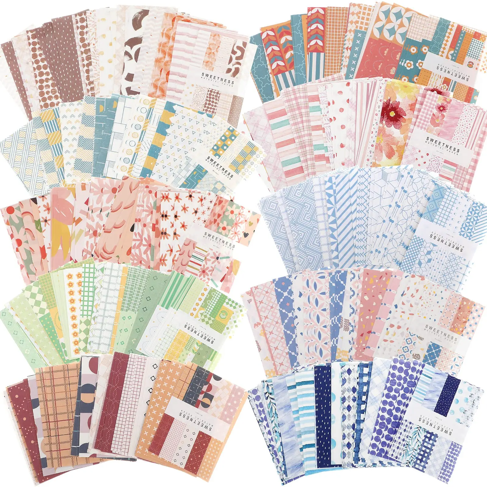 [Summervibes] 500 Sheets Vintage Scrapbook Paper Set,Colorful Decorative Paper,Aesthetic Stationery Journaling Supplies,Suitable for Writing Drawing Travel Journal DIY Art Craft,Hand Tools Kits