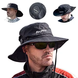 ARCPRO 2-in-1 Waterproof Fishing Hat with Removable Top, Breathable Sun Hat for Men Women, Adjustable Boonie Hat with Neck Protection & Hard Brim, UV UPF 50+ Safari Hiking Hat for Rain or Shine