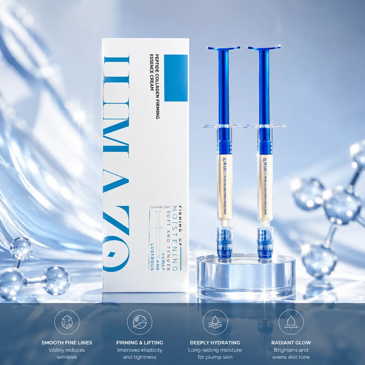 LUMAZO Polypeptide Collagen Elastic Essence Cream - Low-Irritating Firm Lift Serum, Moisturizer for Hydrating, Skin Repair (Festive & Home Supplies Party Bag Gift Addition)