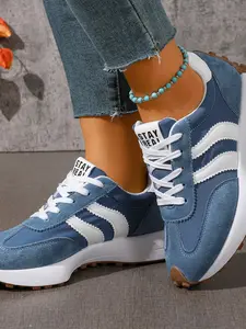 Women's Spring New Thick Sole Casual Breathable Anti-Slip Sports Shoes, Large Size Aron Style Trendy Sneakers for Students