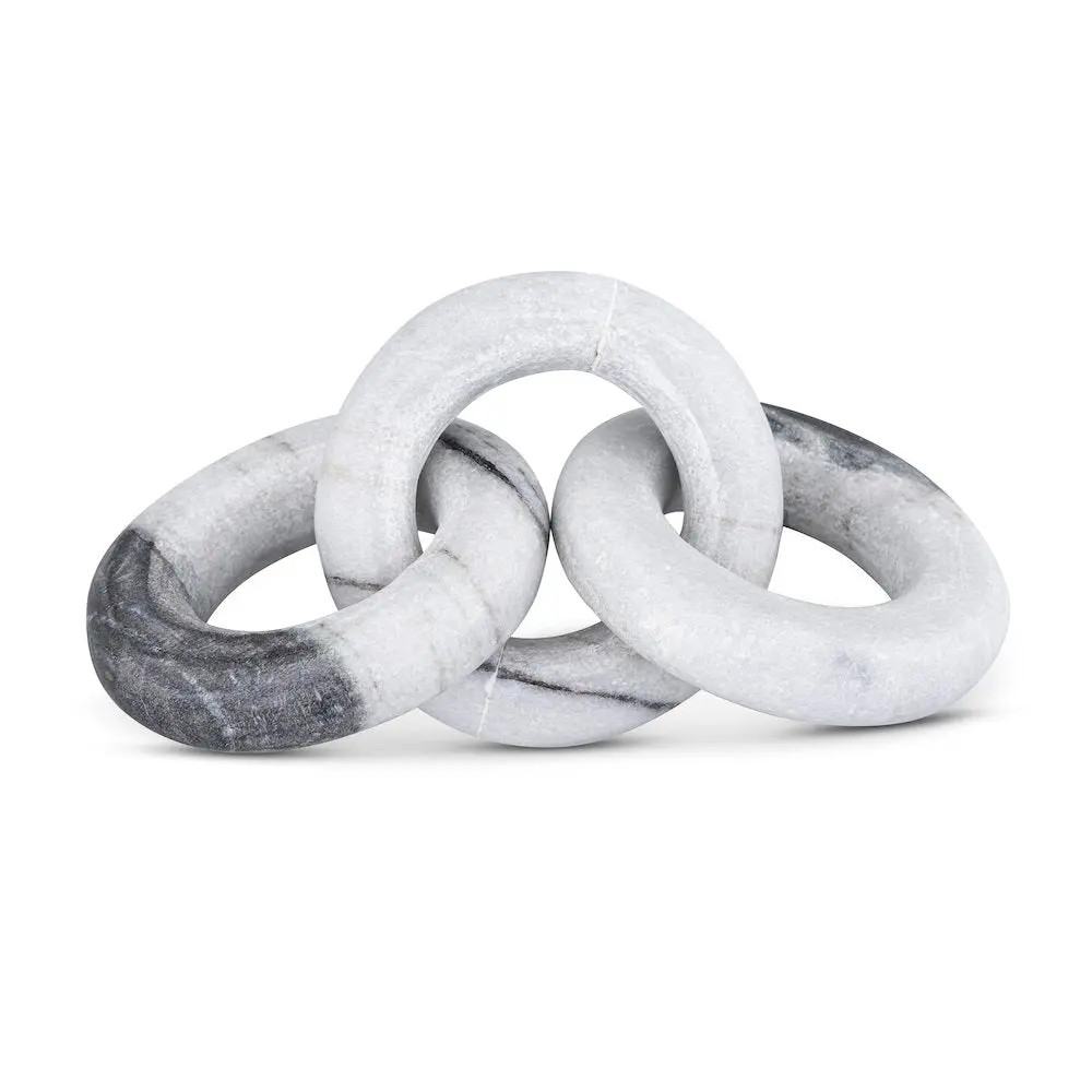 Luxurious Marble Rings, Panda-Themed Decorative Chain Link Rings with Focal Point Design for Gatherings