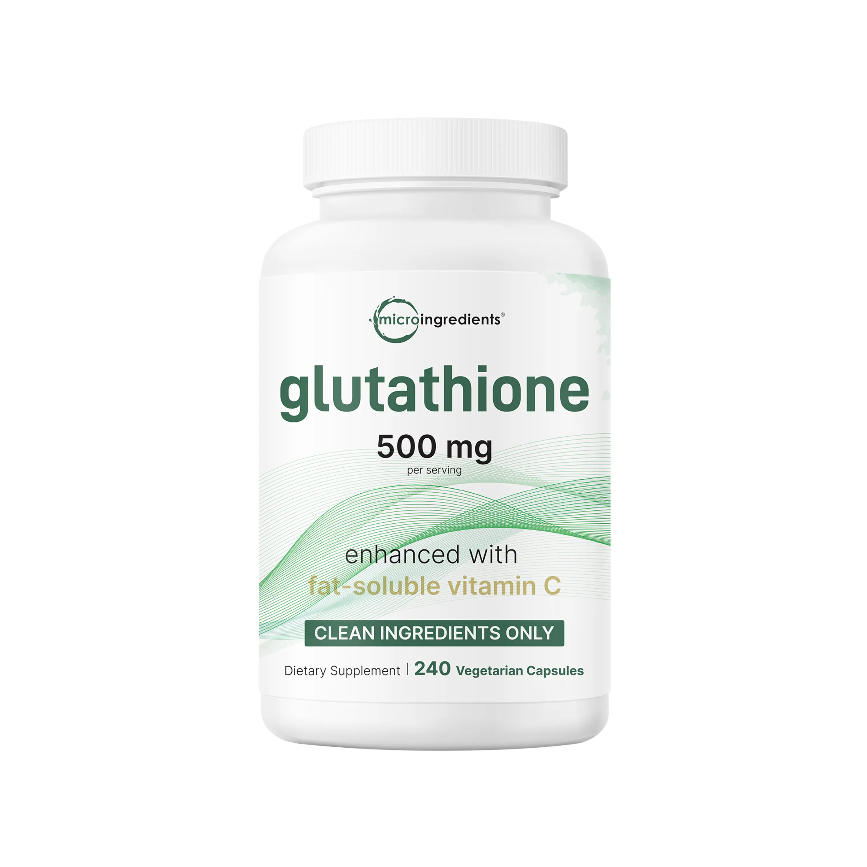 Micro Ingredients Glutathione 500mg with Vitamin C, 240 Vegetarian Capsules