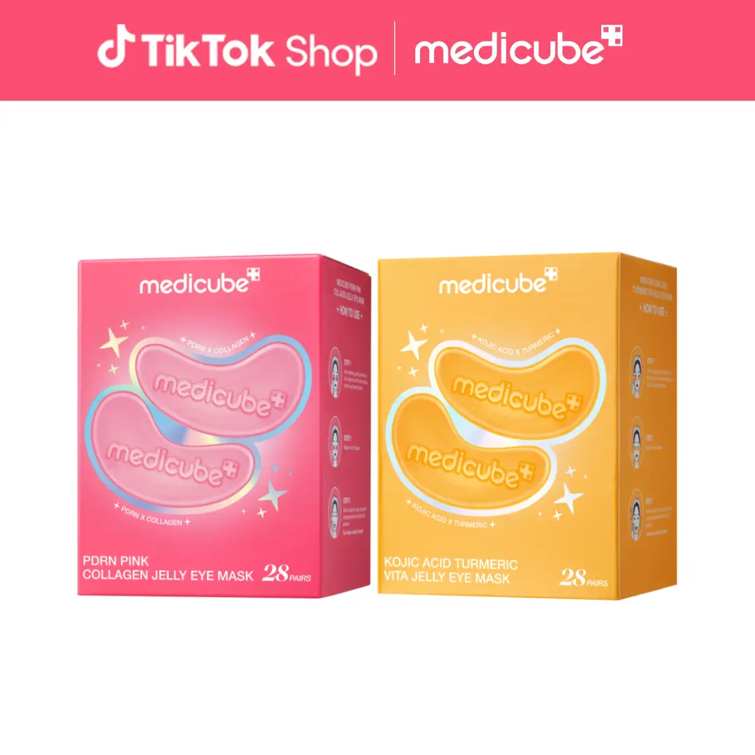 [LIVE Exclusive] [medicube] PDRN Pink Collagen & Kojic Acid Turmeric Vita Jelly Eye Mask (28 pouch) | Hydrogel Eye Patches with PDRN, Collagen, NAD, Kojic Acid | Refreshing for Puffy, Tired Eyes | Soothing & Tone Renewal & Radiance Care | Korean Skincare