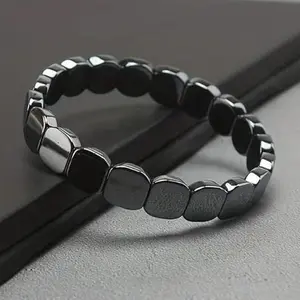 Hematite Bracelet For Men, Reclaim Your Edge & Confidence Natural Hematite Stone Beaded Stretch Healing Bracelets Inspirational Gift Jewelry
