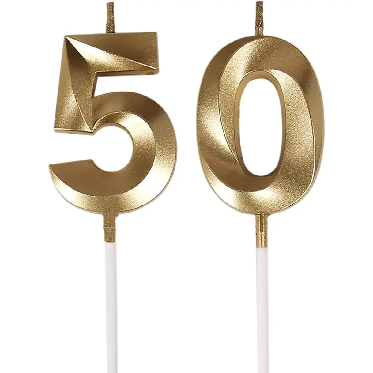 50th Birthday Candles, Number 50 Cake Topper for Birthday Decorations Party Decoration