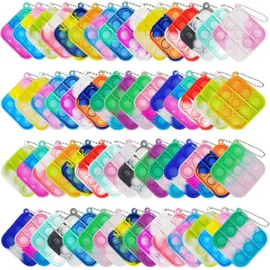 120 Pcs Mini Pop Bubble Fidget Toys, Silicone Keychain Small Pop Bulk for Party Favors, Classroom Prizes, Reliever Hand Toy Goodie Bag Stuffers Halloween Christmas Birthday Gifts for Kids Students