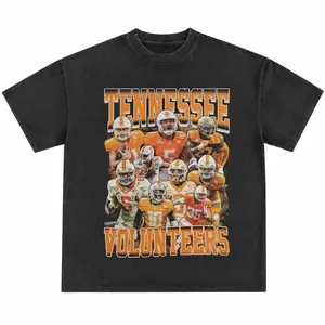 Tennessee Volunteers Vintage Washed Football Graphic Oversized Fan T Shirt Retro College Sports Game Day Tee Casual Short Sleeve Crew Neck Streetwear Top Soft Comfortable Gift for Women Womenswear & Underwear Women's Tops Women's T-shirts