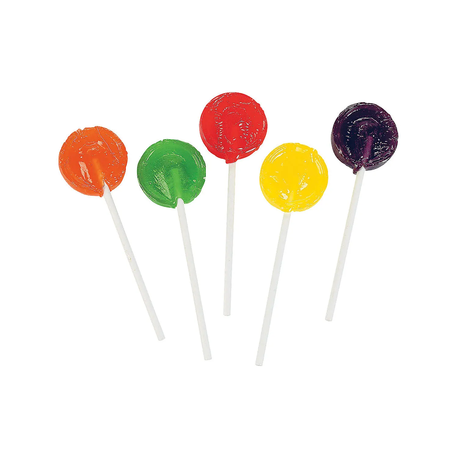 Fat-Free Sweet Round Lollipops - Individually Wrapped Candies, 1"x3" Assorted Fruit Flavors, 144-Piece Party Snack