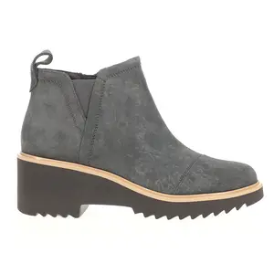 TOMS Womens Maude Zippered  Casual Boots Ankle Mid Heel 2-3" - Grey