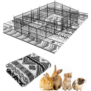 91" X 63"  Cage Liners for Rabbits Washable  Pad Large Bunny Mat Anti Slip Rug for Bunnies, Pet Carpet for Chinchillas Cats Guinea Pigs Ferrets Dogs