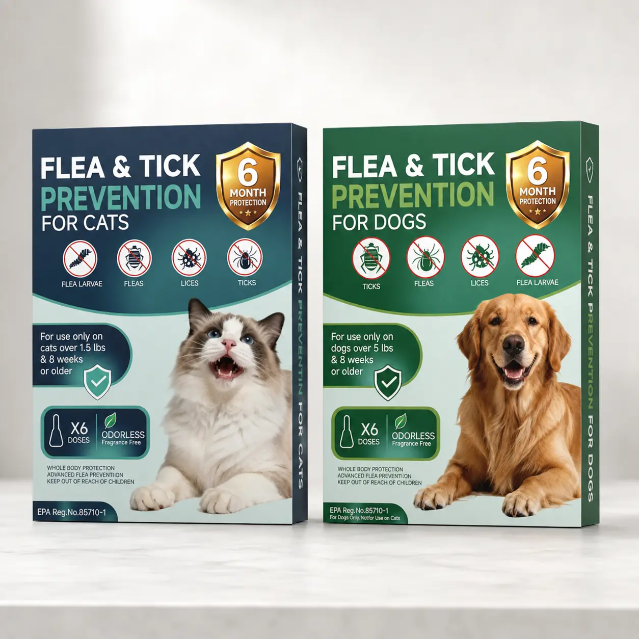 DR.ZOV Flea and Tick Prevention Drops for Cats and Dogs, 6 Applicators DR.ZOV Flea and Tick Prevention Drops for Cats and Dogs, 6 Applicators