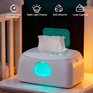 Thermostatic wet wipe heater, USB portable charging with visible window, large capacity 24-hour constant temperature heating, with night light illumination, energy-saving, Christmas gift, birthday gift, holiday gift, and souvenir.