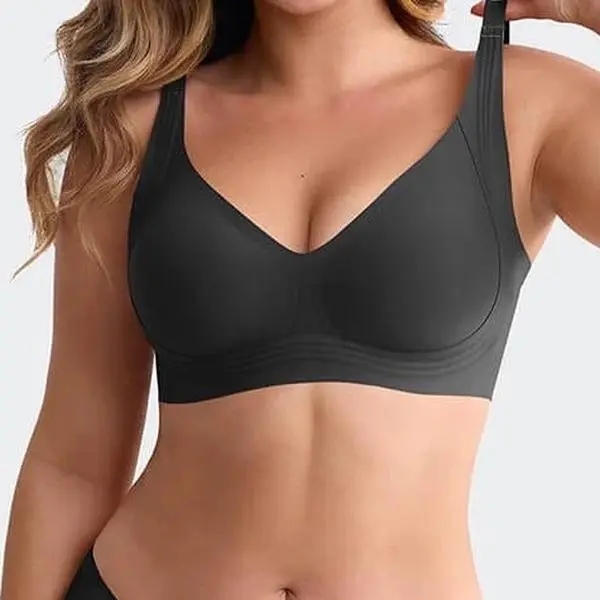 Senashaps Seamless Wireless Plunge T-Shirt with Smooth Back Design
