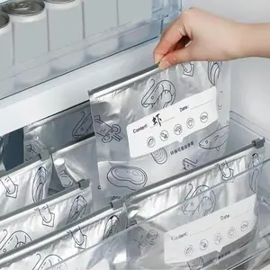 30/60pcs Reusable Aluminum Foil Zipper Bags - 3 Sizes Freezer Safe Waterproof Food Storage Bags | Airtight Seal Containers for Meat, Vegetables, Snacks & Kitchen Organization