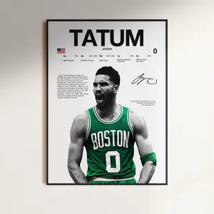 Jayson Tatum Poster, NBA Wall Print, Basketball  NBA Poster Print, Sports Decor, Boston Celtics Poster, NBA Basketball Gift