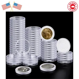 63PCS Silver Dollar Coin Holder, Clear Coin Capsules