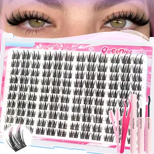 Manga double Spiked lash clusters kit, Cosmetic eyelashes, Diy dramatic lashes, Featuring Natural Eyelash Extension Manga feeling/Spikes eyelashes Perfect D Curl Naturally Thick Reusable false eyelashes Suitable for gifting and personal use