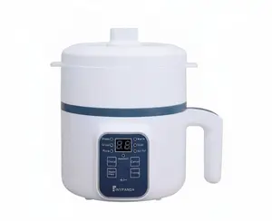 1.7L Smart Electric Hot Pot, Multi-Cooker Non-Stick Rice Cooker with Preset Timer, Portable Skillet for Ramen, Soup, Steaming, Home Dorm Office (220V)
