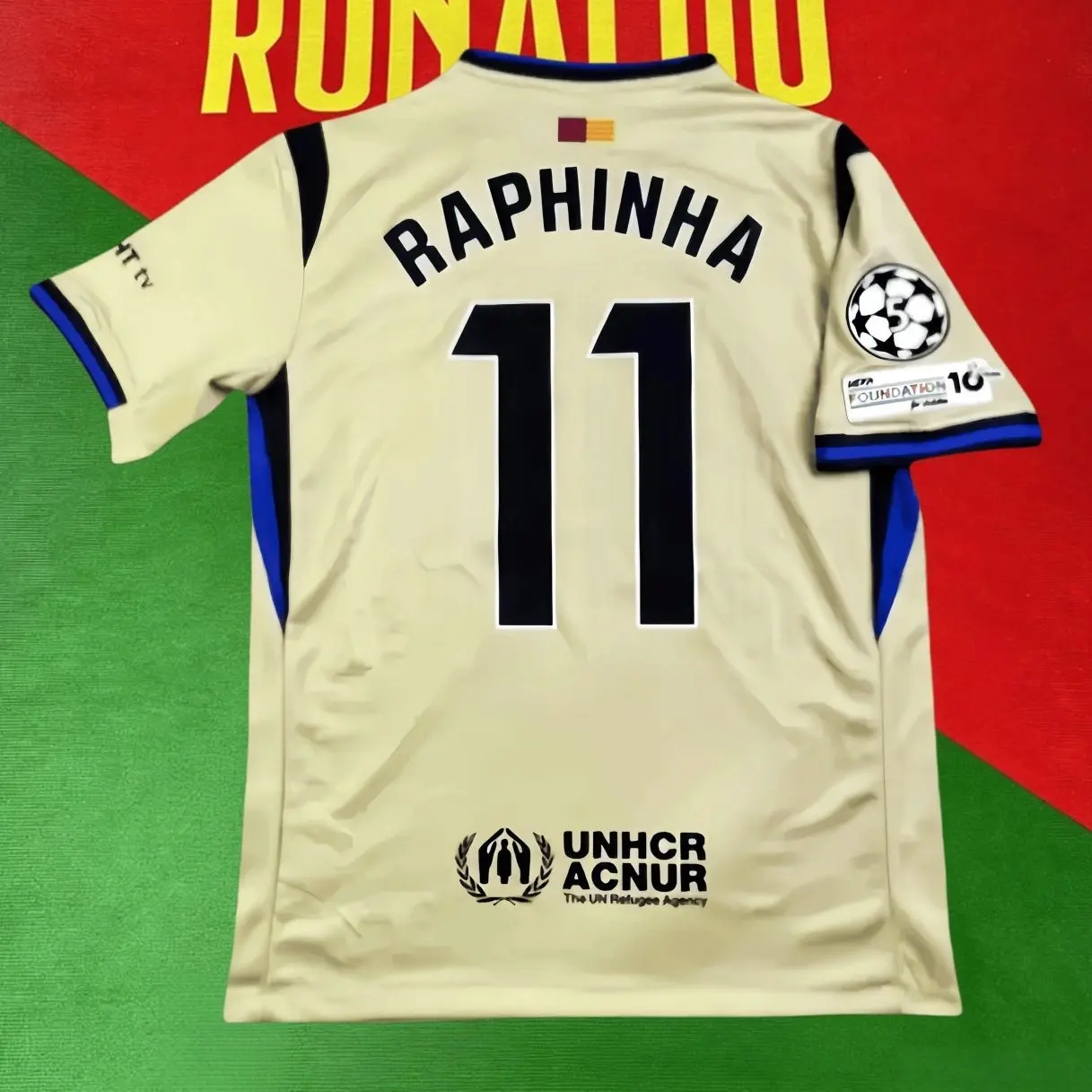 Away No. 11 Raphinha Light Cream Short-Sleeve Collector's Edition Soccer Jersey