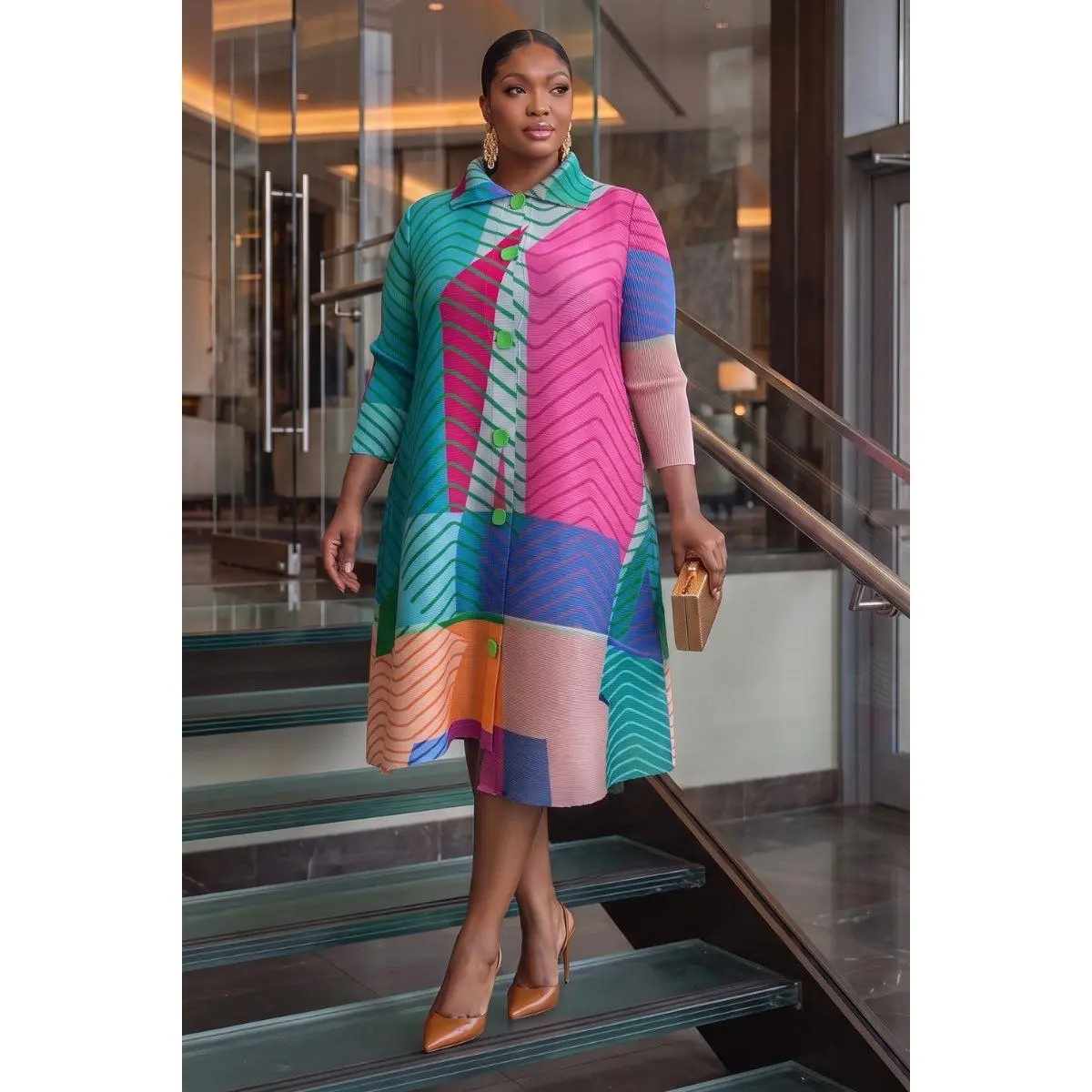 Aveline Mosaic Bounce Dress | Mint green