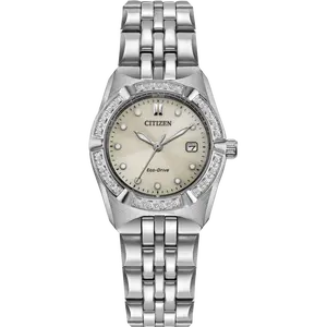 EW2710-51X Citizen Women's Classic Eco-Drive Silver Stainless Steel Watch 28 MM