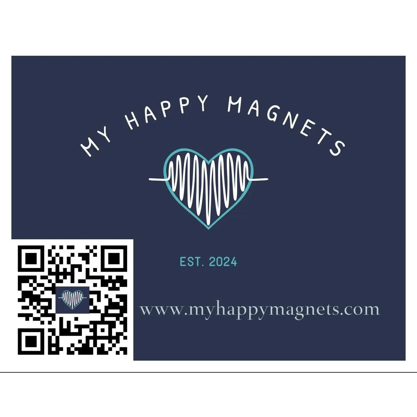 Business Logo and QR Photo Magnet for Office Supplies