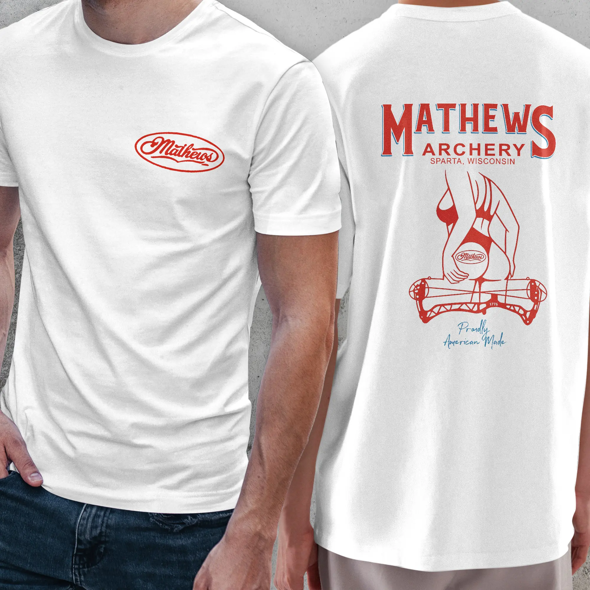 Mathews Archery Proudly American Made T-shirt, Unisex Short Sleeve Casual 100% Cotton Archery Tactical Gear Topswear